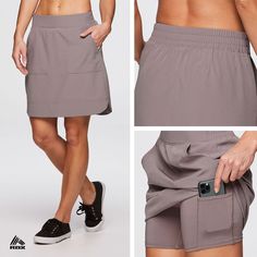 You'll love the longer Prime Everything 19" Skort. This athletic skort is made from a breathable, quick drying, stretch woven material to keep you cool and comfortable. An attached inner bike short underneath with a compression tech pocket keeps you covered, while sizable side pockets provide convenient on-the-go storage for all of your essentials. Lightweight Breathable Activewear For Summer, Lightweight Breathable Summer Activewear, Breathable Recycled Polyester Activewear For Summer, Summer Breathable Activewear In Recycled Polyester, Summer Outdoor Recycled Polyester Activewear, Functional Lightweight Activewear With Pockets, Lightweight Functional Activewear With Pockets, Casual Athletic Shorts With 4-way Stretch For Outdoor Activities, Casual Athletic Shorts With 4-way Stretch For Outdoor