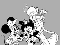 an image of mickey mouse and friends in the style of disney's classic cartoons