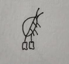 a drawing of a person wearing boots and holding a umbrella on a white sheet with black ink