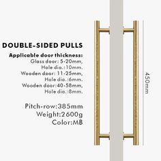 the double sided pull is shown with measurements