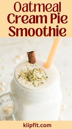 oatmeal cream pie smoothie in a mason jar