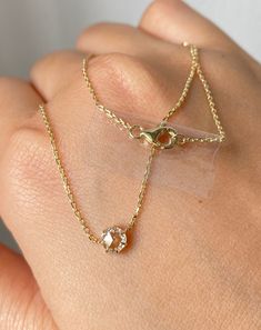 Round Rose Cut Moissanite Necklace Dainty Delicate Pendant with Chain for Wife Moissanite Pendant, Solitaire Necklace, Diamond Color Grade, Necklace Bridal, Wear Necklaces, Rose Gold Chain, Solitaire Necklaces