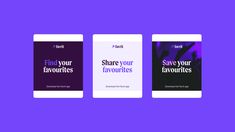 three books on purple background with the title'find your favorites'in different languages