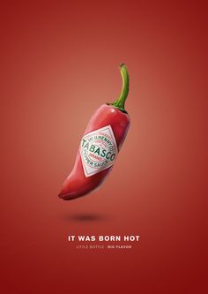 a red hot pepper with the caption it was born hot