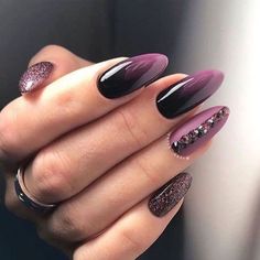 Fall Nail Art Designs, Short Nails Art, Winter Nail Designs, Dark Nails, Nagel Inspo, Fall Nail Art, China Glaze, Nail Polishes, Purple Nails