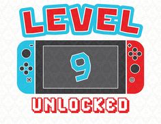 the words level 9 unlocked are displayed in front of an image of a video game console