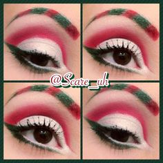 Whoville Makeup, Christmas Elf Makeup, Elf Makeup Tutorial, Elf Party, Christmas Makeup Tutorial, Holiday Makeup Tutorial, Xmas Makeup, Christmas Eyeshadow