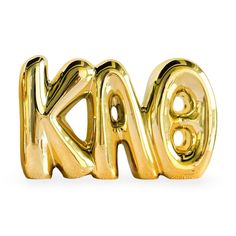 gold foil letters that spell out the word kabob