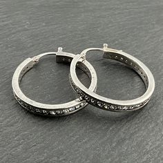 Vintage Sterling Silver Lever Hoop Cubic Zirconia Earrings, Secure Lever Backs Stamped 925, Diameter 28mm, Depth 3.8mm, Weight 8.97Grams, Lovely Condition Zirconia Earrings, Cubic Zirconia Earrings, Jewelry Earrings Hoops, Vintage Sterling Silver, Cubic Zirconia, Etsy Earrings, Hoop Earrings, Jewelry Earrings, Sterling Silver