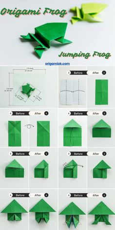 how to make an origami frog - step by step instructions for kids and adults