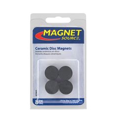 magnet source ceramic disc magnets, pack of 6 - black on white background by magnet source