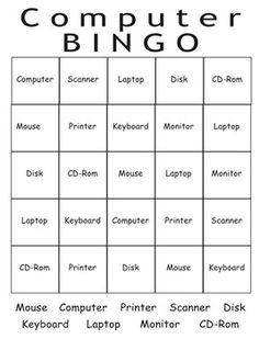 a computer keyboard with the words computer bingo on it