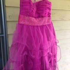 My Michelle Dress Size 3, Never Worn Spring Pageant Dress With Sweetheart Neckline, Pink Ruffled Strapless Dress For Formal Occasions, Formal Pink Ruffled Strapless Dress, Formal Pink Strapless Dress With Ruffles, Purple Summer Pageant Dress, Pink Dress For Prom Season Pageant, Pink Pageant Dress For Prom Season, Summer Purple Pageant Dress, Summer Pageant Purple Dress