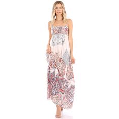 This border print maxi dress featured in a spaghetti strap neckline and adjustable strap with  paisley print is an absolute beauty. 57" approx. length from shoulder for small size Height: 5'8"  Bust: 32B  Waist: 23  Hip: 35  Wear Size: Small Cold water, Wash separately, Do not tumble dry, Do not Bleach, Hang dry 100% Viscose Boho Paisley, Fitted Maxi Dress, Boho Women, Printed Maxi Dress, Dress Clothes For Women, Boho Bohemian, Paisley Print, Spaghetti Strap, Paisley