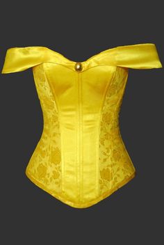 Belle Overbust Corset by TheCorsetCarriage on Etsy, $250.00 Night Dress For Bride, Adult Belle Costume, Belle Costume Diy, Disney Costumes For Women, Princess Belle Costume, Yellow Corset, Skirt Costume, Red Suspenders