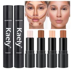 PRICES MAY VARY. 💝【2 in 1 Cream Contour Stick Makeup】 -Countour highlight stick has a silky, lightweight, buttery smooth formula that blends seamlessly onto your skin! Cream Bronzer Stick - Incredibly creamy and soft texture combines the features of a powder and butter bronzer; that smooth skin texture brightens skin tone and delivers a gorgeous bronze finish.The makeup contour and makeup highlighter create the illusion of a sculpted, defined face in no time. 💝【Brightens & Shades】4 Colors Stic Cream Contour Stick, Cream Contour Palette, Butter Bronzer, Color Contour, Smooth Skin Texture, Contour Stick, Concealer Stick, Makeup Mistakes, Brighten Skin Tone