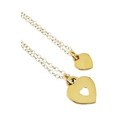 Please read carefully all description and Shipping Policies before to buy The list is for the first picture. This is a beauty, simple, and elegant necklace set for mother and daughter. This is a beautiful set for Mother and Daughter necklace. The mother necklace include a dainty and delicate 14Kt gold filled cable chain and large 12x14mm vermeil heart charm with a 5mm cutout heart. The daughter necklace include a dainty and delicate 14Kt gold filled  cable chain and a little vermeil 9mm heart dangle charm hanging down. All parts are 14Kt Gold Filled  except the small hearts are vermeil. This Vermeil Style item is 24k gold plated over silver. The gold layer is 1 micron that is 40 times thicker than most gold plated jewelry, anyhow the gold layer is under the 2.5 microns as defined by Federa Mom Daughter Necklace, Mother Daughter Necklaces Set, Girls Necklace, Mother Necklace, Mother Daughter Necklace, Daughter Necklace, Small Jewelry Box, Mothers Necklace, Elegant Necklace