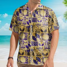 This custom Hawaiian shirt is a great gift idea, as well as a loose and comfy outfit that will keep you cool during the hot summer months. Coming up with a surprise for your loved ones is up to you. This present is appropriate for any occasion, and the receivers will surely love it! Product details: Material: Polyester fabric Feature: Featuring a spread collar, printed pattern all over the shirt, a front button fastening, short sleeves and a relaxed shape. The design is printed with new age printing technology, direct garment. It is printed with a water-soluble and eco-friendly ink. It is cured with a heat treatment process to ensure the color-fastness and lasting durability of the design. Care instruction: Machine wash cold with similar colors. Do not bleach, tumble dry low, do not iron, 2nd Anniversary Gifts, 4th Anniversary Gifts, 25th Anniversary Gifts, 3rd Anniversary Gifts, Vintage Hawaiian Shirts, Comfy Outfit, 1st Anniversary Gifts, Cool Hawaiian Shirts, Vintage Hawaiian