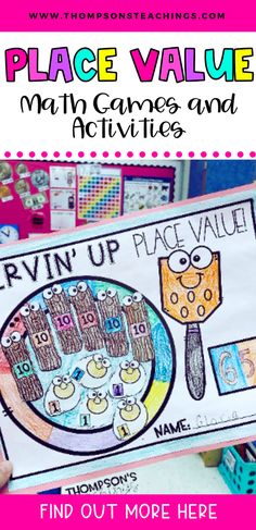 the place value math game and activities for kids