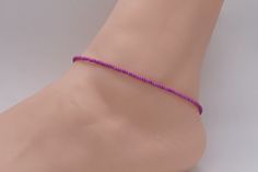 .  Beach Anklet, Beaded Anklet, Anklet Jewelry, Ankle Bracelet, Boho Anklet, Hippie Anklet, Gift For Her, Women's, Pink Anklet, Hippie Anklet Dainty anklet is made with 11/0 Czech pink seed beads with 2mm silver filled beads with a lobster clasp.  All items in my store are made buy me. Please send me a message if you want a custom order or need a size that is not listed in the drop down menu.  Size: Measure your anklet above the anklet bone with measuring tape. With that measurement add a half a Adjustable Purple Anklets, Adjustable Purple Anklets As Gift, Handmade Purple Anklets As Gift, Beaded Anklets With Ankle Strap For Gifts, Beaded Anklets With Ankle Strap As Gift, Beaded Ankle Wrap Anklet, Pink Anklet, Dainty Anklet, Beaded Anklet