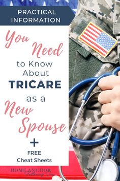 a person in uniform holding a stethoscope with the words you need to know about tricare as a new sponsor