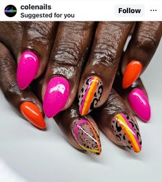 Brown Hands, Pedi Designs, Neon Acrylic Nails, Nail Place, Nails Pretty, Nice Nails, Polish Ideas