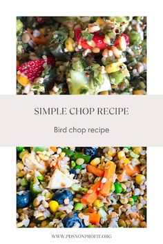 an image of a plate of food with the words simple chop recipe