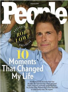 the cover of people magazine with a man in blue shirt holding a baseball bat over his head