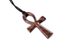 "This reversible large wooden Ankh pendant is artfully hand carved Bolivian Rosewood, an exotic hardwood that is highly diverse in patterns, making this wearable art pendant unique and one of a kind. Depending of one's display the color of the pendant may vary slightly. - The pendant measures approximately 2.5\" (6.3cm) tall by 1.4\" (3.5cm) wide. - This pendant comes with a 30\" (78cm) black satin cord that you can tie yourself as short or as long as you would like, ready to wear. We have more Crow Pendant, Egyptian Cross, Ankh Pendant, Egyptian Ankh, Ankh Necklace, Raven Necklace, Wood Crosses, Wooden Cross, Art Pendant