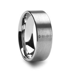 a wedding ring with an etched design on the inside and inlayed to it