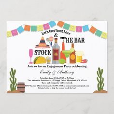 a stock the bar party with drinks and condiments