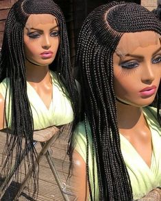 Weave Braids Hairstyles, Braided Wig Styles, Alopecia Wig, Cornrows With Box Braids, Weave Braids, Front Braids, Braided Wigs, Braids With Extensions, 100 Human Hair Wigs