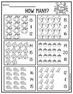 the worksheet for how many? is shown with numbers and apples on it