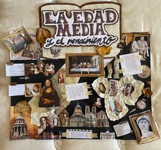 a collage of pictures and words on a sheet of paper that says la avedad media