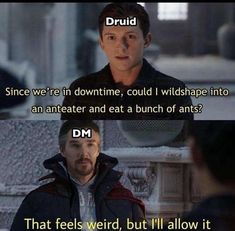 the avengers movie quote that says, druid since we're in downtime, could