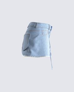 Oh ya know, just another mini skirt you NEED to add to your closet 😏 With its frayed hem, contrast satin strap, and D-ring detail this timeless, and versatile blue denim mini can be styled with literally everything 💙 Spring Denim Cutoff Skort, Spring Cutoff Denim Skort, Spring Mini Denim Shorts, Spring Denim Mini Shorts, Summer Mini Denim Skirt With Frayed Hem, Spring Denim Skirt With Frayed Hem, Spring Mini Length Denim Jean Shorts, Spring Denim Mini Length Jean Shorts, Denim Skort With Frayed Hem For Spring