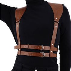 Leather Shoulder Belt Harness *New* Arrives New Belt Harness, Body Chain Harness, Punk Women, Fashionable Men, Shoulder Belt, Hot Miami Styles, Body Harness, Sabo Skirt, Leather Harness