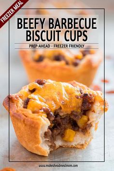 beef barbecue biscuit cups with text overlay