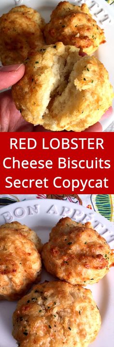 red lobster cheese biscuits on a white plate