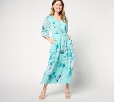 Sunny season means leaning into a more laid-back vibe, but special occasions like grad parties, showers, and summertime weddings may show up in your inbox. With this billowy chiffon maxi dress waiting in the wings, you can confidently RSVP and easily sub out tees and capris for a statement-making 'fit with as little effort as possible. From Destination 365. Spring Chiffon Tiered Dress, Summer Tiered Chiffon Dress, Spring Party Chiffon Dress With Tiered Layers, Summer Tiered Chiffon Beach Dress, Spring Tiered Chiffon Dress For Garden Party, Tiered Chiffon Dress For Summer Beach, Flowy Tiered Chiffon Summer Dress, Spring Garden Party Chiffon Tiered Dress, Spring Garden Party Tiered Chiffon Dress