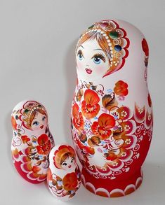 a russian nesting doll and two smaller ones