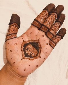 a person's hand with an intricate design on it