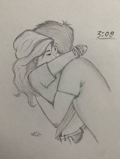 a drawing of a man hugging a woman with her head on his shoulder and the caption reads, i love you so much