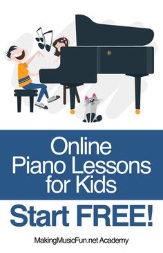 a piano lesson for kids with the title online piano lessons for kids start to play