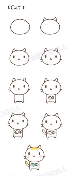 the different kinds of cats that can be seen in this drawing lesson, which shows how to