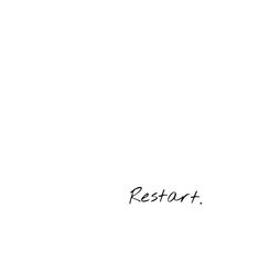 the word restart written in black ink on a white background