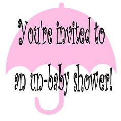 a pink umbrella with the words you're invited to an un - baby shower