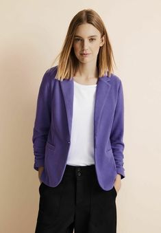 Street One MIT RAFFUNGEN - Blazer - lila