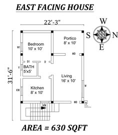 the floor plan for an east facing house