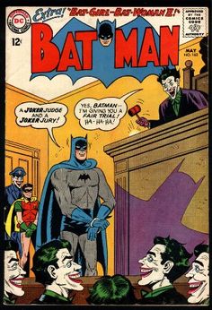 an old comic book cover with batman talking to the joker and other dc comics characters